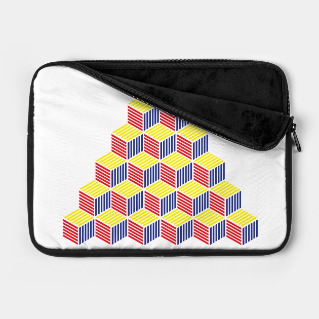 Black Cubes Abstract Geometric Laptop Sleeve