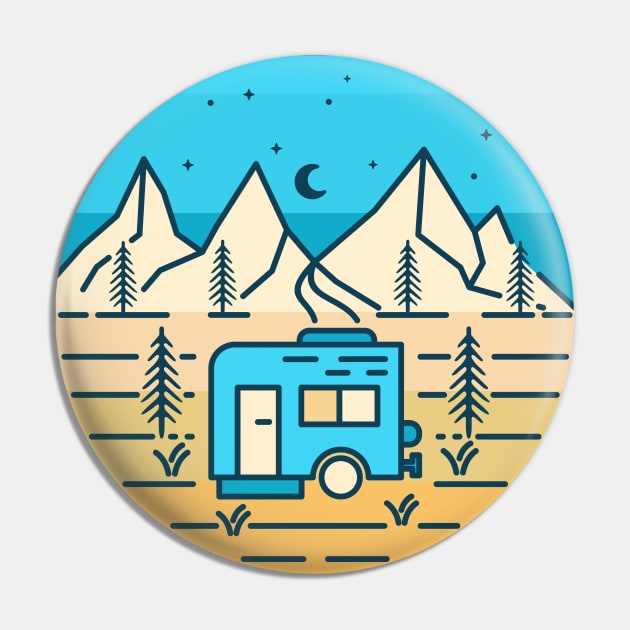 Hiking Mountain Pin by Polahcrea