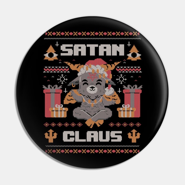 Satan Claus  - Funny Baphomet Ugly Christmas Gift Pin by eduely