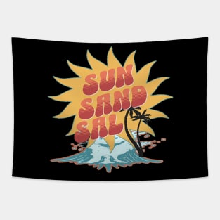 Sun Sand Salt Hello Summer Bye School Vintage Funny Surfer Riding Surf Surfing Lover Gifts Tapestry