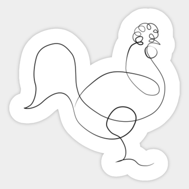 Picasso Cock La Coq Drawing Pablo Picasso Drawing Sticker Teepublic Au,Girl Cute Girl Cool Pictures To Draw Easy