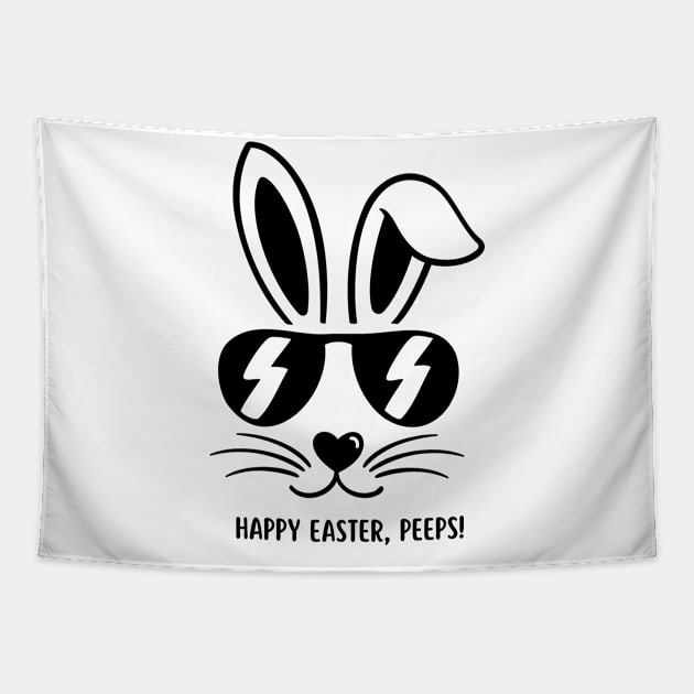 Happy Easter, Peeps. Cool Bunny Easter Design Tapestry by JK Mercha