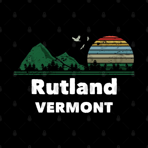 Mountain Sunset Flying Birds Outdoor Rutland Vermont by greenrepublicmerch