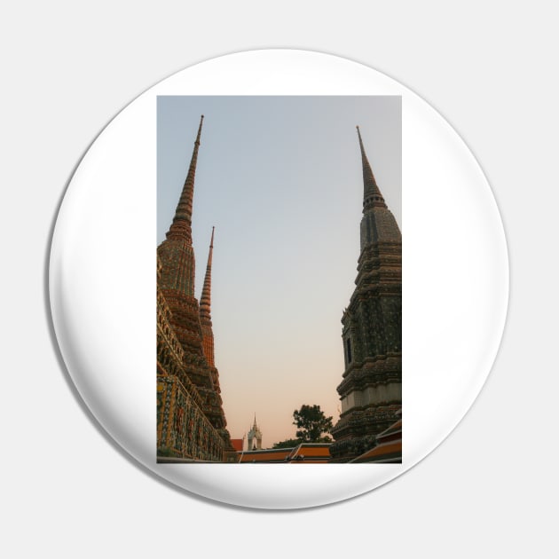 Second view of two stupa against sky at Wat Pho Pin by kall3bu