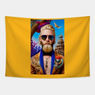 Steampunk Blonde Man Tapestry