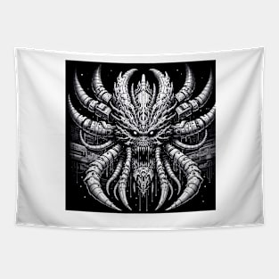 Cybernetic Dystopian Space Monster Tapestry