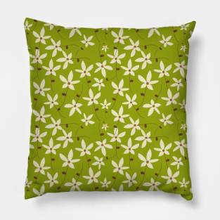 Green Floral Pattern Pillow