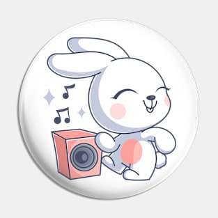 Cute bunny dancing and listening to music Pin