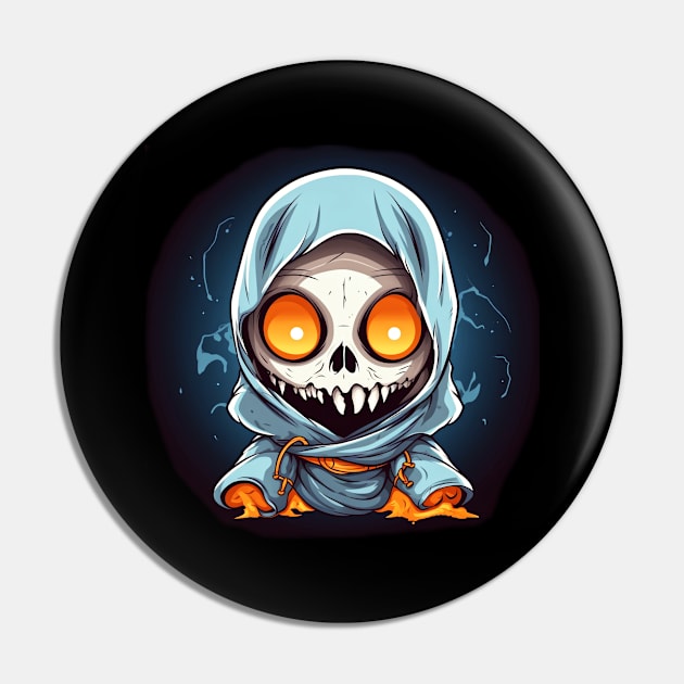 Eerie Halloween Ghoul Art - Spooky Season Delight Pin by Captain Peter Designs