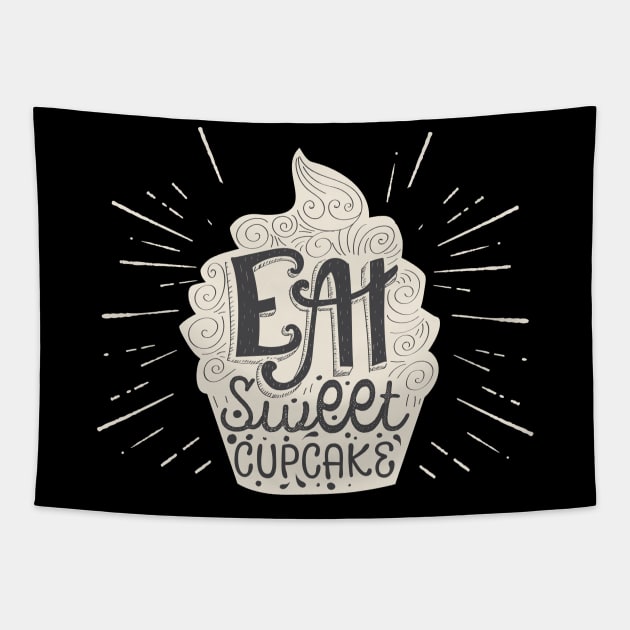 Eat sweet cupcake Tapestry by UniqueDesignsCo