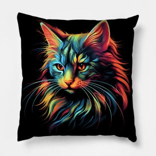 Neon Kitty #6 Pillow