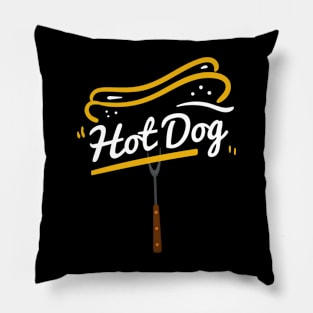 Hot DoG On Fork Pillow