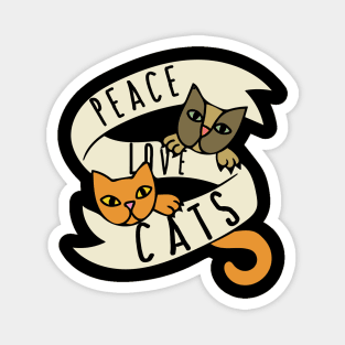 Peace Love Cats Magnet