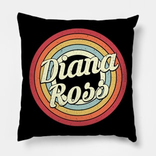 Diana Proud Name Retro Rainbow Tribute Pillow