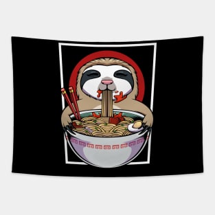 Sloth - Ramen Sloth - Cute Kawaii Noodle Soup Eating Sloth Tapestry