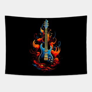 Electric Guitar Fire Tapestry