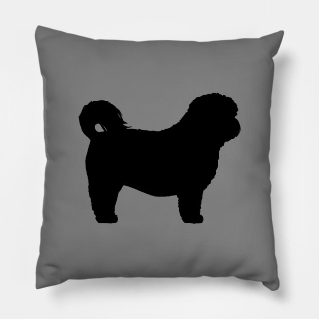 Black Shih Tzu Silhouette Pillow by Coffee Squirrel