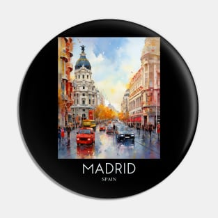 An Impressionist Painting of Madrid - Spain Pin