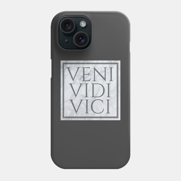 Veni Vidi Vici Roman Motto Phrase - I came, I saw, I conquered Marble Phone Case by RetroGeek