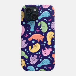 Cute Manatee Colorful Underwater Pattern Phone Case