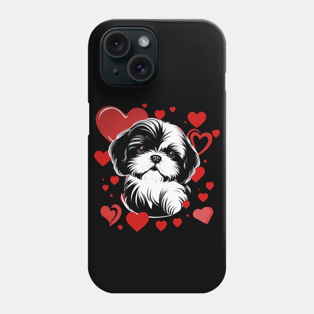 My Little Valentine Shih Tzu Love And Hearts Phone Case by LittleBean