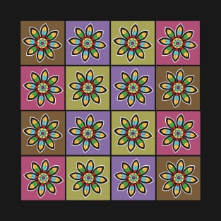 Aztec Flowers in Squares T-Shirt