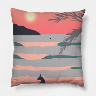 Pink Sunset in Sayulita, Mexico Pillow