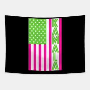 Kamala Harris 2020 Sorority Pink Pretty Green Flag Tapestry