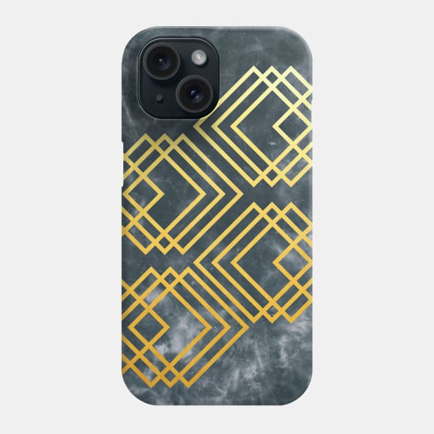 Golden Geometric Marble Design Phone Case by OurSimpleArts