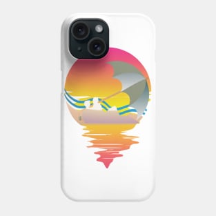 80s RETRO PICNIC ON TROPICAL BEACH ON A 80'S SUN BACKGROUND Phone Case