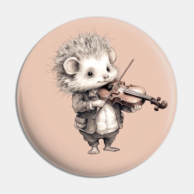 Hedgehog Musical Pin by TooplesArt