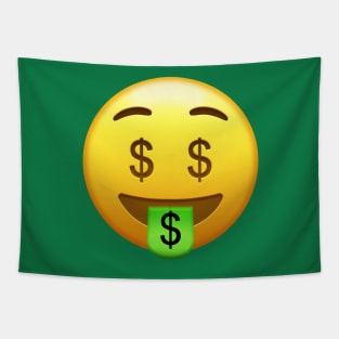 Money Mouth Face Emoji Tapestry