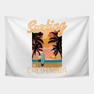 surfing california Tapestry