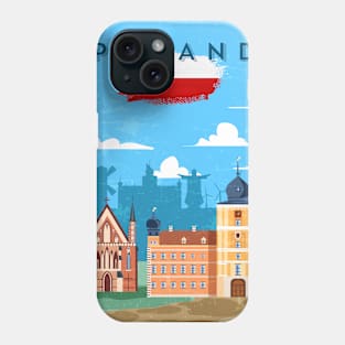 Poland.Retro travel poster Phone Case