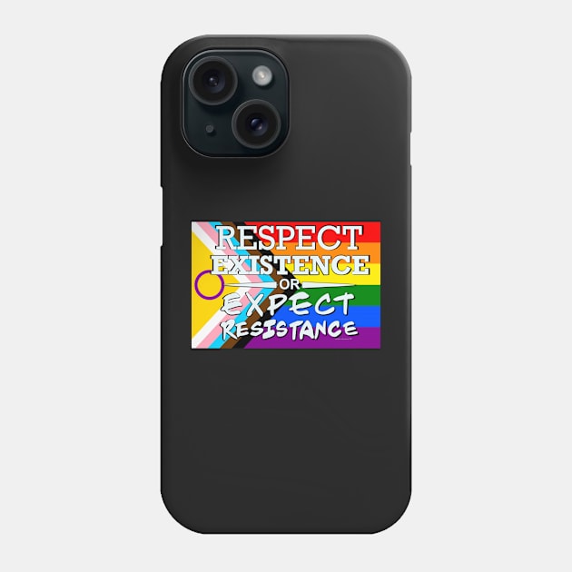 Respect Exsistence or Expect Resistance, Intersex Pride Flag Phone Case by aadventures