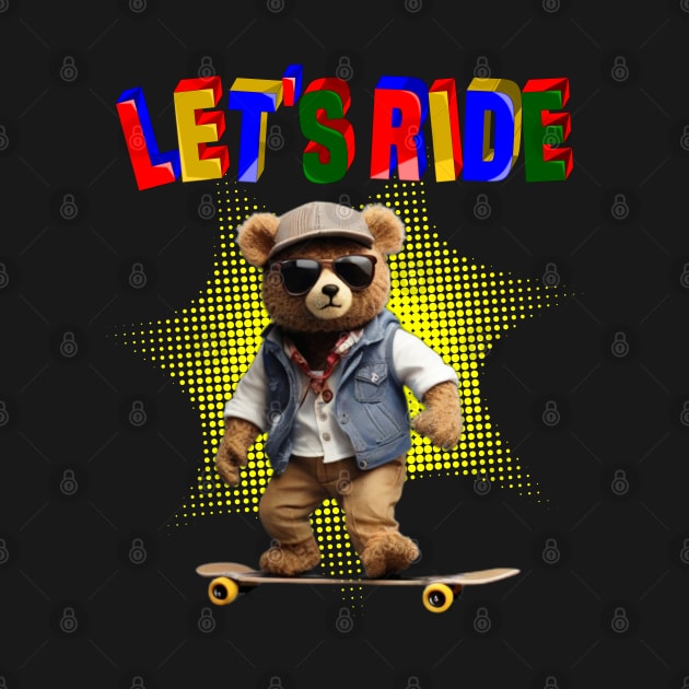 Teddy Bear Adventure On Longboard by Primo Style