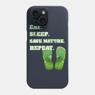 Eat Sleep Save Nature Repeat Distressed Cool Nature Lovers Gift Phone Case