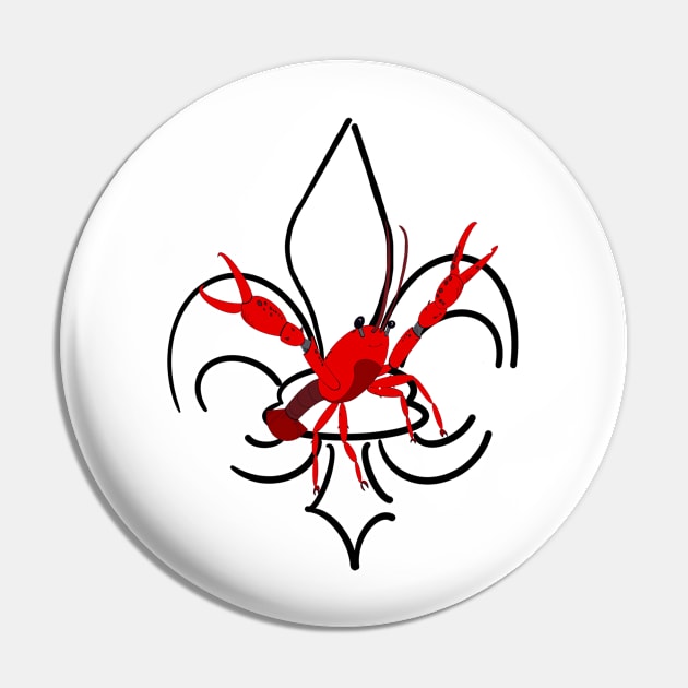 Fleur de lis crawfish Pin by Stephanie Kennedy 