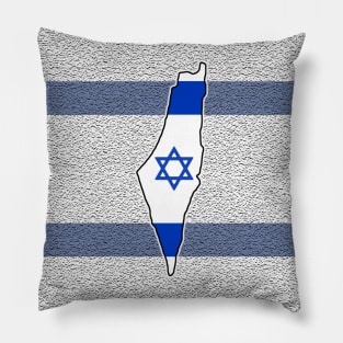 Map of Israel on Stylized Israeli Flag with Full Coverage Pillow