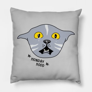 Teary eyed cat meme Pillow