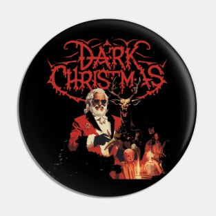 Dark Christmas Evil Deathmetal Design - Unleash Festive Metal Mayhem Pin