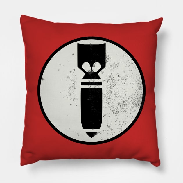 WW2 Retro Bomber Patch (distressed) Pillow by TCP