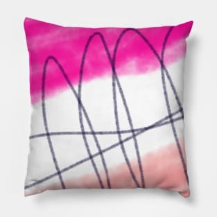 Pink red watercolor abstract art Pillow