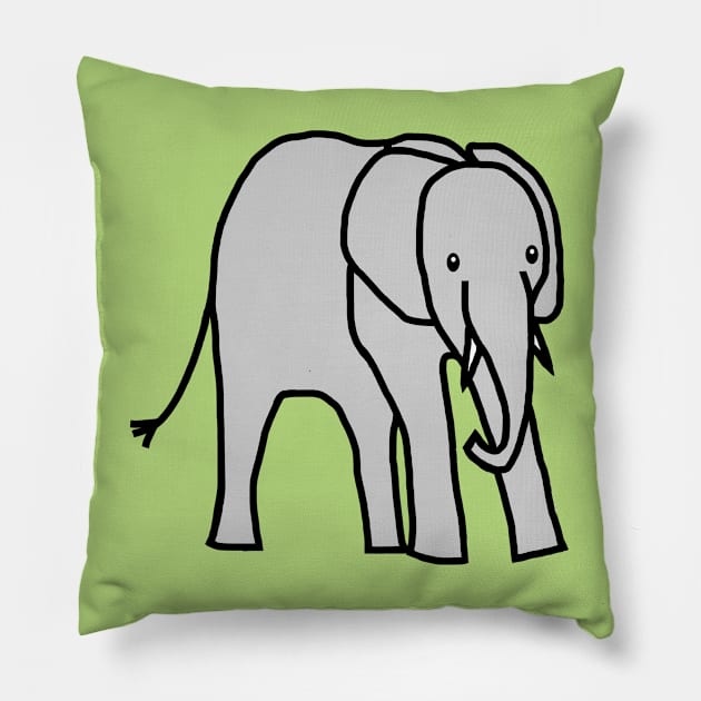 Little Grey Elephant Pillow by ellenhenryart