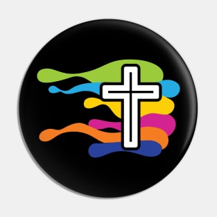 The cross of Jesus and the colored waves Pin