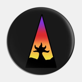 Triangle Tree Sunset Sticker Pin