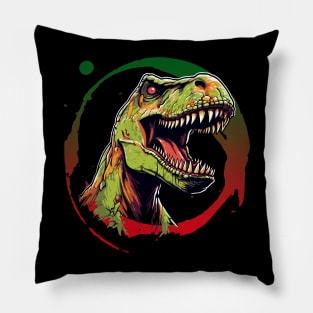 Fierce Allosaurus Color Splash Design Pillow