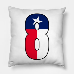 Number 8 Texas Flag Pillow