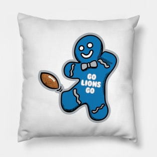 Detroit Lions Gingerbread Man Pillow