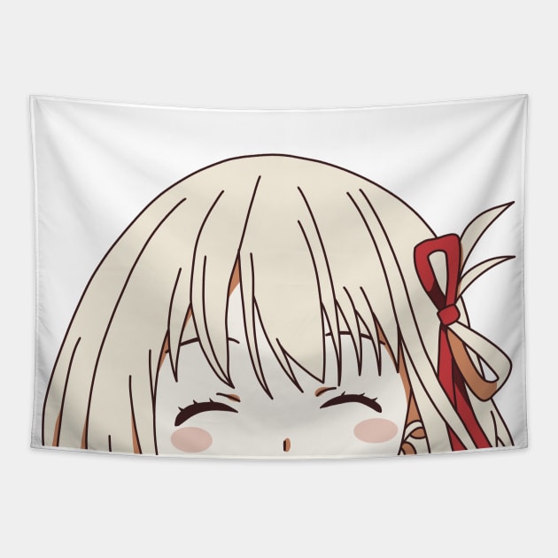 Lycoris Recoil Chisato Nishikigi Cute Anime Peeker Tapestry by Animangapoi